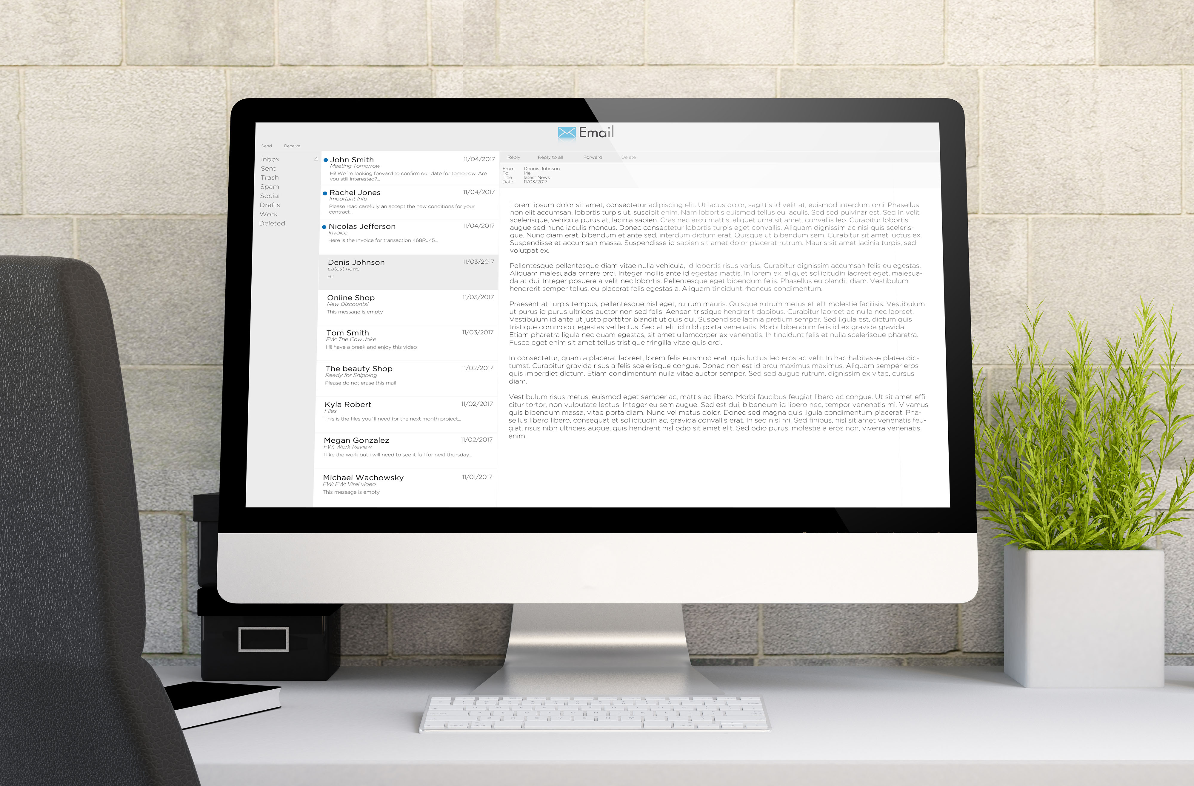 Laptop screen showing a focused writing app with distraction-free white text editor and word count in corner