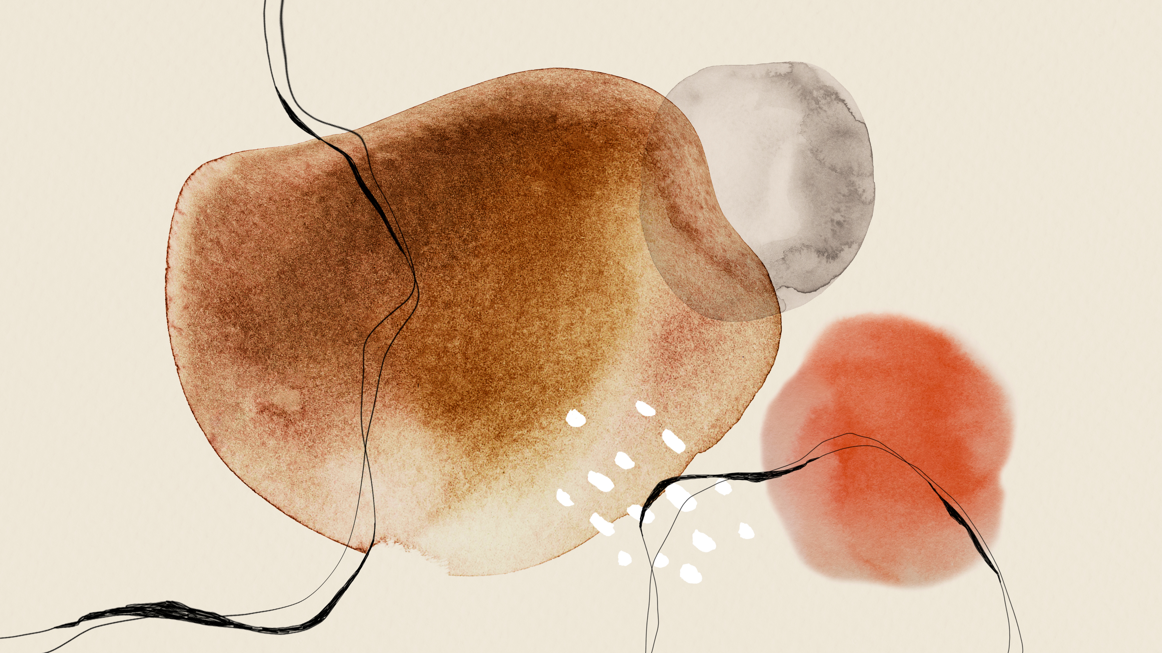 Illustrated book cover showing abstract figures in motion with warm amber and sage tones on a light linen background