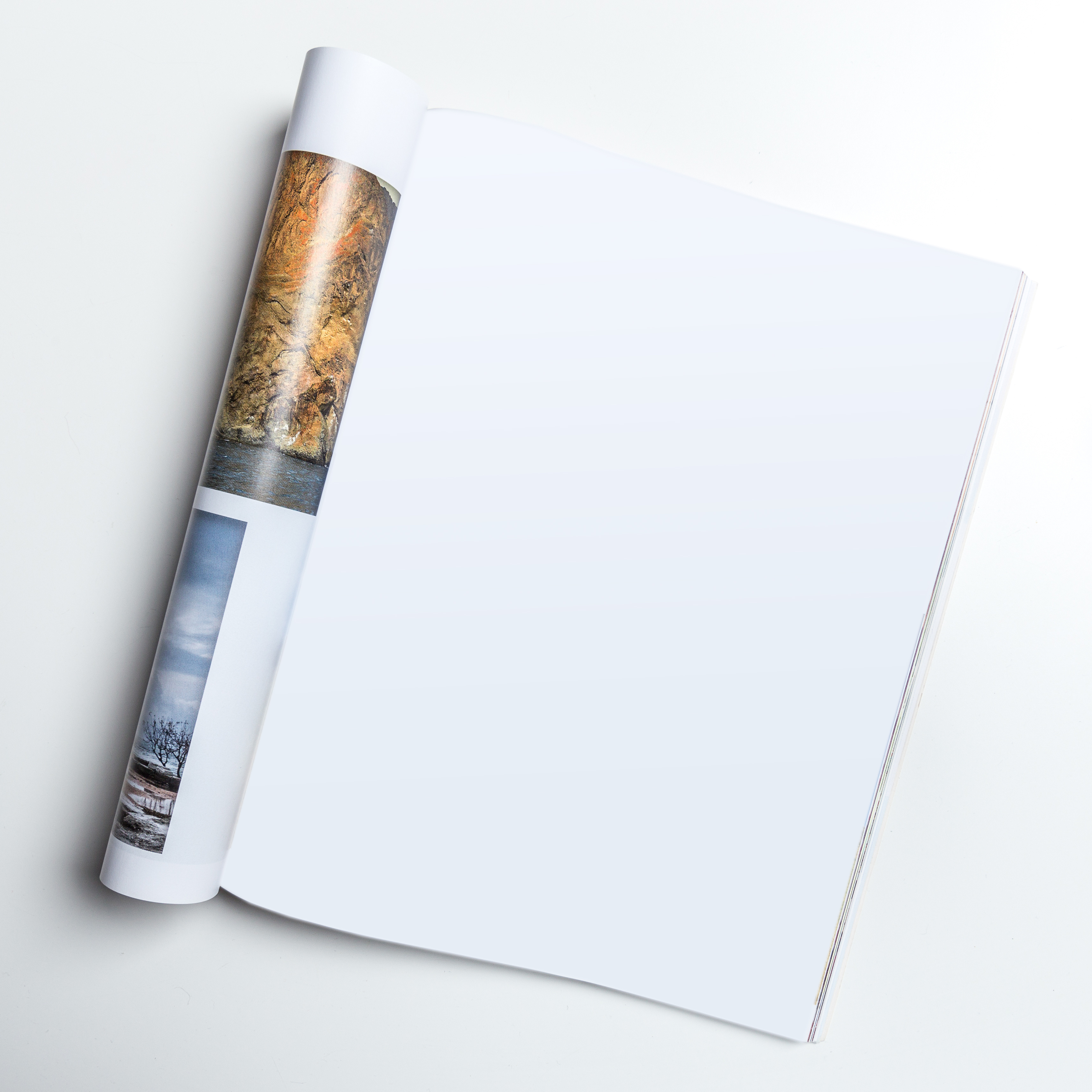 Open magazine article with clean serif typography and a lifestyle photo on a bright white editorial spread